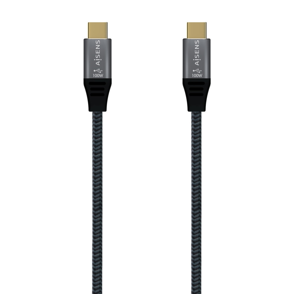 CABLE USB 3.2 GEN2x2 20GBPS 5A 100W USB-C M-USB-C H GRIS 1.0M AISENS A107-0635