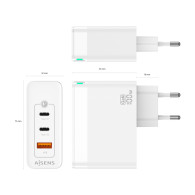 CARGADOR 100W 2USB-C PD3.0 QC4.0 QC5.0 USBA QC3.0 BLANCO AISENS ASCH-100W3P008-W
