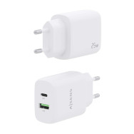 CARGADOR 25W 1xUSB-C PD3.0 1xUSB-A QC3.0 BLANCO AISENS A110-0758