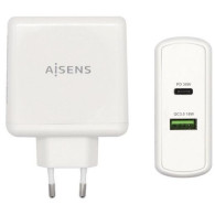 CARGADOR 48W 1xUSB-C PD3.0 30W 1xUSB-A QC3.0 18W BLANCO AISENS ASCH-2PD30QC-W