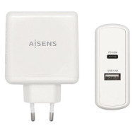 CARGADOR 57W 1xUSB-C PD3.0 45W 1xUSB-A 5V/2.4A 12W BLANCO AISENS ASCH-2PD45A-W