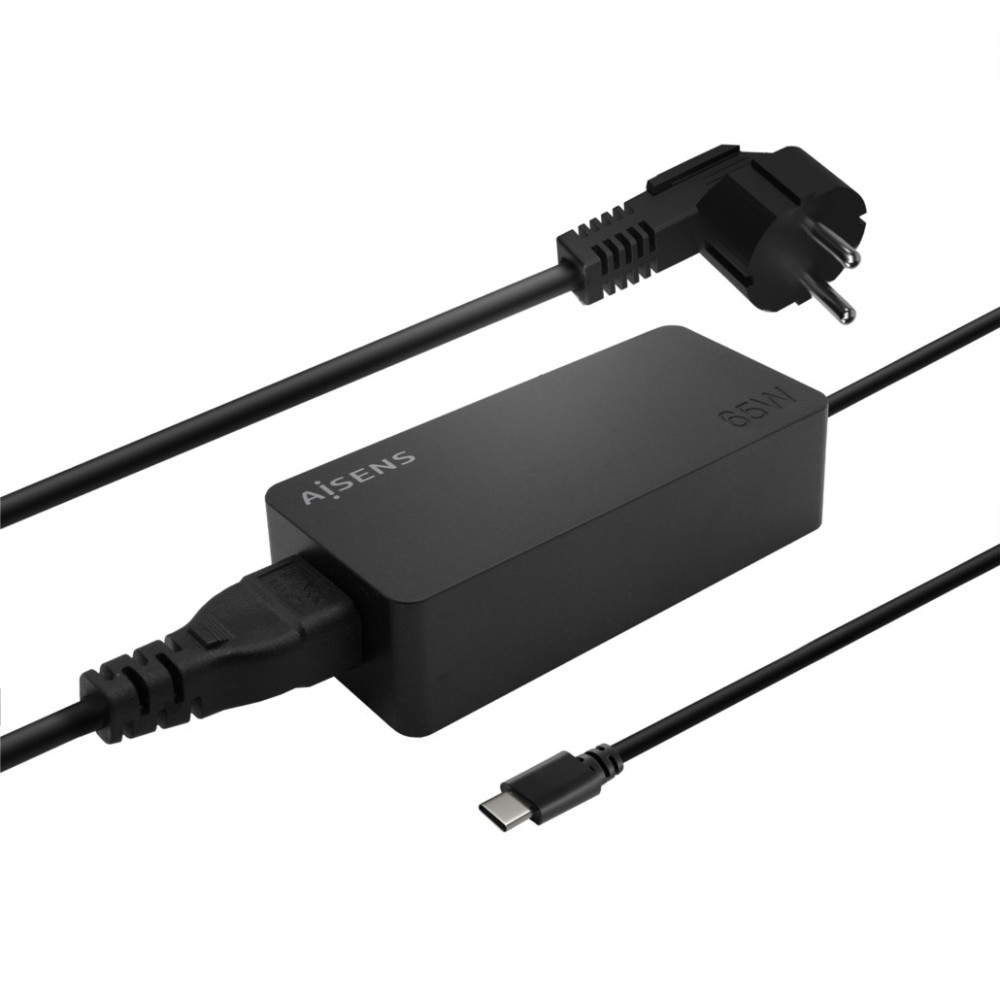 CARGADOR 65W PD3.0 1XUSB-C 1.8M NEGRO AISENS ASCH-1PD65D-BK