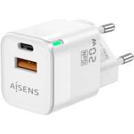 CARGADOR GaN 20W 1xUSB-C PD3.0 QC4.0 1xUSB-A QC3.0 BLANCO AISENS ASCH-20W2P002-W