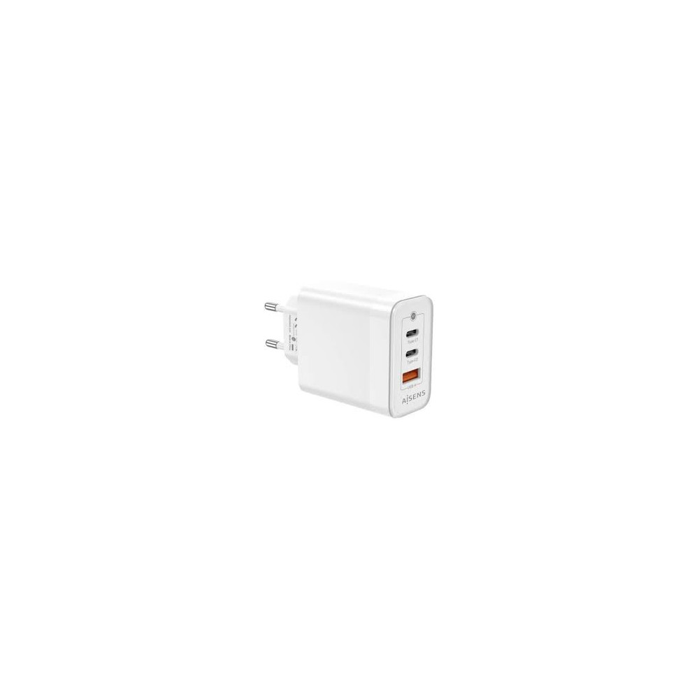 CARGADOR GaN 65W 2xUSB-C PD3.0 QC4.0 1xUSB-A QC3.0 BLANCO AISENS ASCH-65W3P007-W