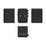 CARGADOR GaN PARED 2xUSB-A 2xUSB-C NEGRO AISENS ASPS-2A2C08-BK