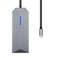 DOCK AISENS USB-C A HDMI RJ45-3XUSB-SD-MICROSD GRIS 15CM ASUC-9P001-GR