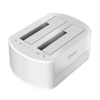 DOCKING DOBLE BAHIA SATA 2.5 3.5 USB 3.0 3.1 GEN1 CLONE BLANCA AISENS ASDS-D02W