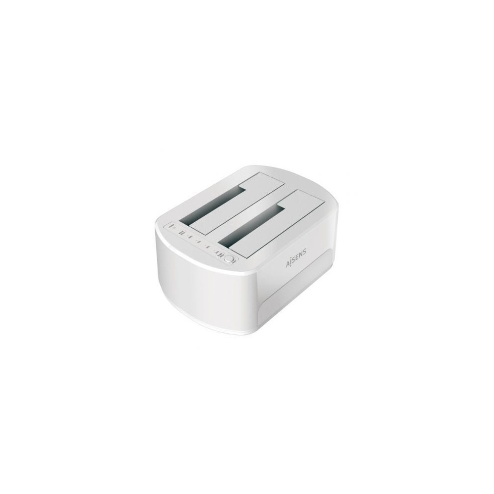 DOCKING DOBLE BAHIA SATA 2.5 3.5 USB 3.0 3.1 GEN1 CLONE BLANCA AISENS ASDS-D02W