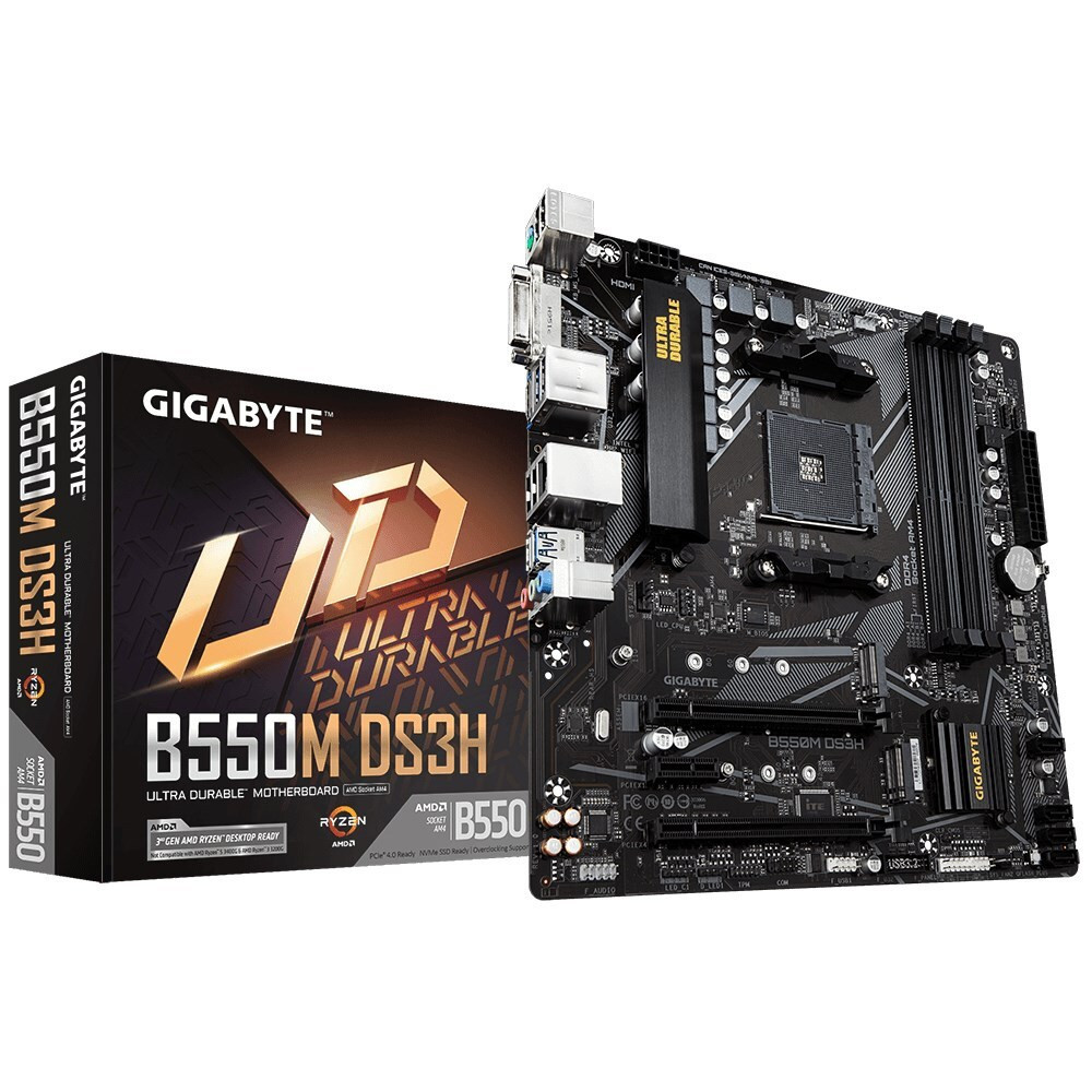 GIGABYTE GA-B550M-DS3H:(AM4) 4xDDR3 DVI HDMI