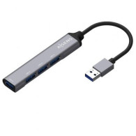 HUB USB 3.0 ALUMINIO TIPO AM-4xTIPO AH GRIS 10CM AISENS A106-0540