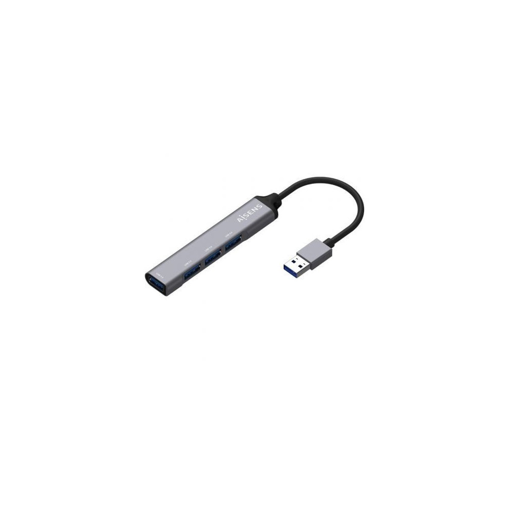 HUB USB 3.0 ALUMINIO TIPO AM-4xTIPO AH GRIS 10CM AISENS A106-0540