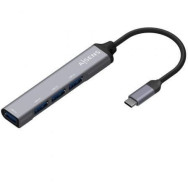 HUB USB 3.1 USB-C USB-CM-4xTIPO AH GRIS 10CM AISENS A109-0541
