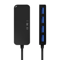 HUB USB 3.1 USB-C USB-CM-4xTIPO AH NEGRO 15CM AISENS A109-0715