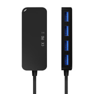 HUB USB 3.1 USB-C USB-CM-4xTIPO AH NEGRO 15CM AISENS A109-0715