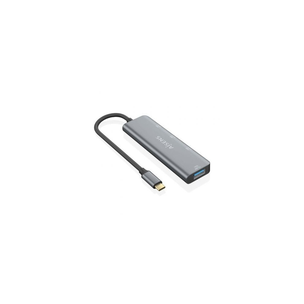 HUB USB 3.2 GEN2 10G USB-C USB-C-M-USB-C-H-3xUSB-A-H GRIS 15CM AISENS A109-0764