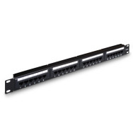 PANEL DE PARCHEO 24 PUERTOS RJ45 CAT.5E UTP 19 1U DUAL IDC AISENS A141-0307
