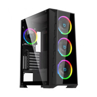 SEMITORRE GAMING HIDITEC MH12 GLASS ARGB SIN FUENTE NEGRO