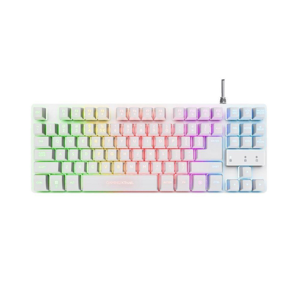 TECLADO GAMING TRUST GAMING GXT 833W THADO 24739 TKL BLANCO