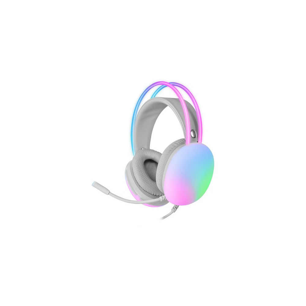 URICULARES GAMING CON MICROFONO MARS GAMING MHGLOW JACK 3.5 ROSA