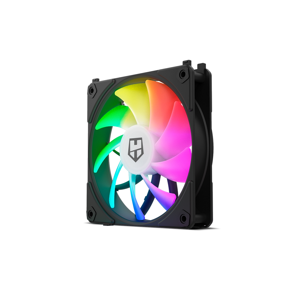 VENTILADOR 12X12 12CM NOX EASY LINK ARGB NEGRO