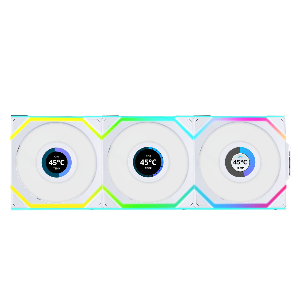 Ventilador Lian Li Uni Fan SL LCD ARGB 120mm Triple Pack Wireless Blanco