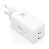 CARGADOR GaN 65W 2xUSB-C PD3.0 QC4.0 BLANCO AISENS ASCH-65W2P078-W