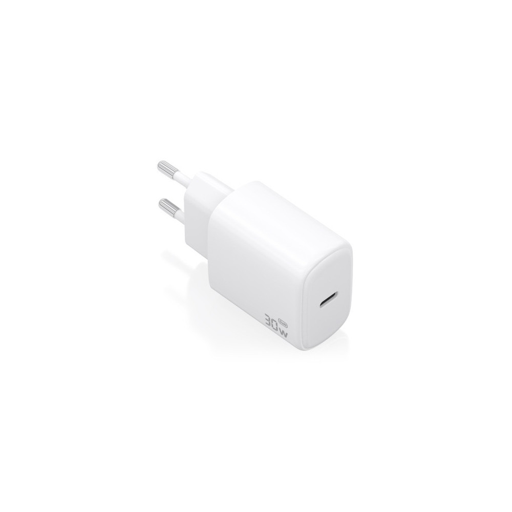 CARGADOR GaN 30W 1xUSB-C PD3.0 BLANCO AISENS A110-0975