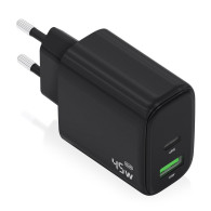 CARGADOR GAN 45W 1xUSB-C PD3.0 QC4.0 1xUSB-A QC3.0 NEGRO AISENS A110-0972