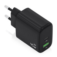CARGADOR GAN 45W 1xUSB-C PD3.0 QC4.0 1xUSB-A QC3.0 NEGRO AISENS A110-0972