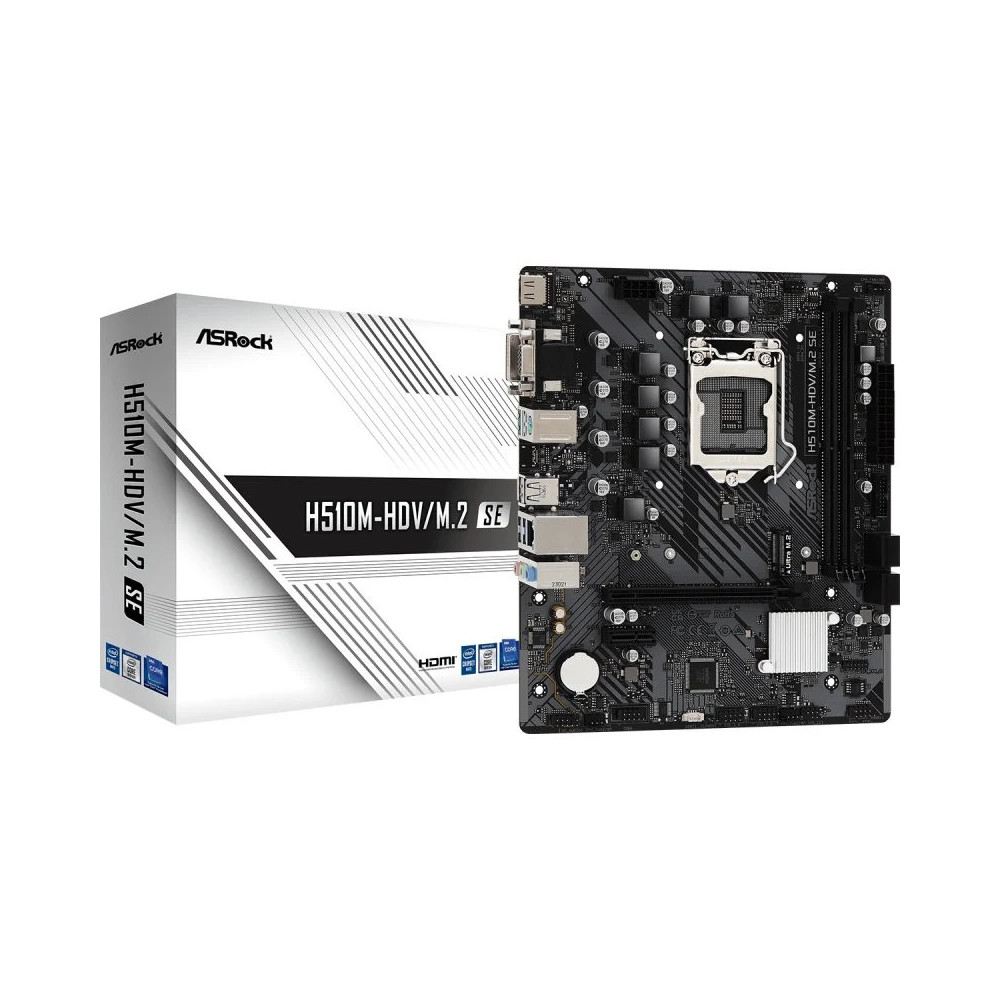 PB S1200 ASROCK H510M-HDV/M.2 SE 2DDR4 4SATA3 M2 PCIE HDMI USB3.2 MATX