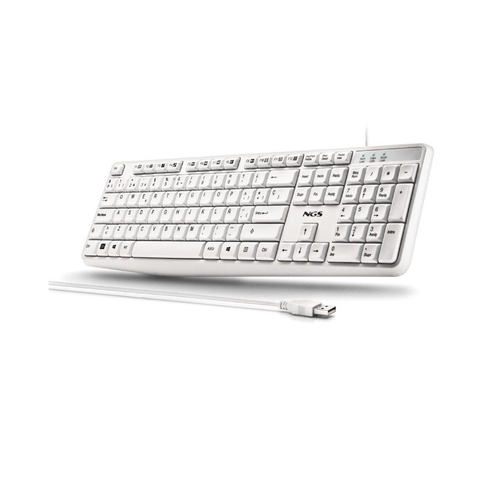 TECLADO NGS HERITAGE USB 12 TECLAS MULTIMEDIA BLANCO