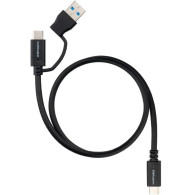 CABLE USB-C+USB-A/M-USB-C/M 3.2 GEN2 60W 4K 0.5M NANOCABLE 10.01.4800