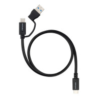 CABLE USB-C+USB-A/M-USB-C/M 3.2 GEN2 60W 4K 1 M NANOCABLE 10.01.4801