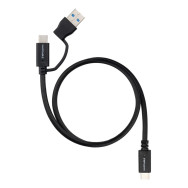 CABLE USB-C+USB-A/M-USB-C/M 3.2 GEN2 60W 4K 1 M NANOCABLE 10.01.4801