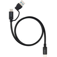 CABLE USB-C+USB-A/M-USB-C/M 3.2 GEN2 60W 4K 3M NANOCABLE 10.01.4803