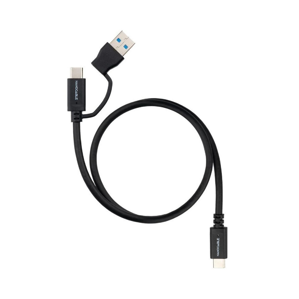 CABLE USB-C+USB-A/M-USB-C/M 3.2 GEN2 60W 4K 3M NANOCABLE 10.01.4803