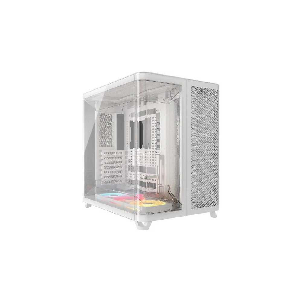 CAJA ATX SEMITORRE CORSAIR AIR 5400 LX-R ARGB ICUE CRISTAL TEMPLADO BLANCA
