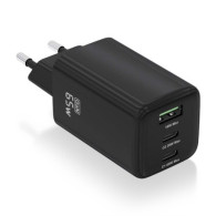 CARGADOR GAN 65W 2xUSB-C PD3.0 QC4.0 1xUSB-A QC3.0 NEGRO AISENS ASCH-65W3P042-BK
