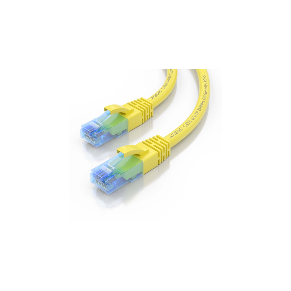 CABLE RED LATIGUILLO RJ45 CAT.6 UTP AWG26 CCA AMARILLO 0.5M AISENS A135-0831