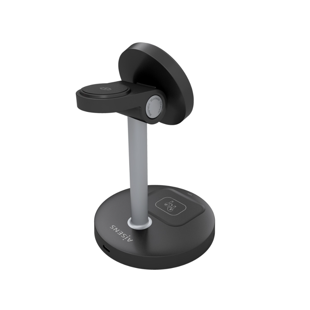 CARGADOR INALAM 3 EN 1 MOVIL APPLE WATCH AURICULA NEGRO AISENS ASCH-15W3WC066-BK