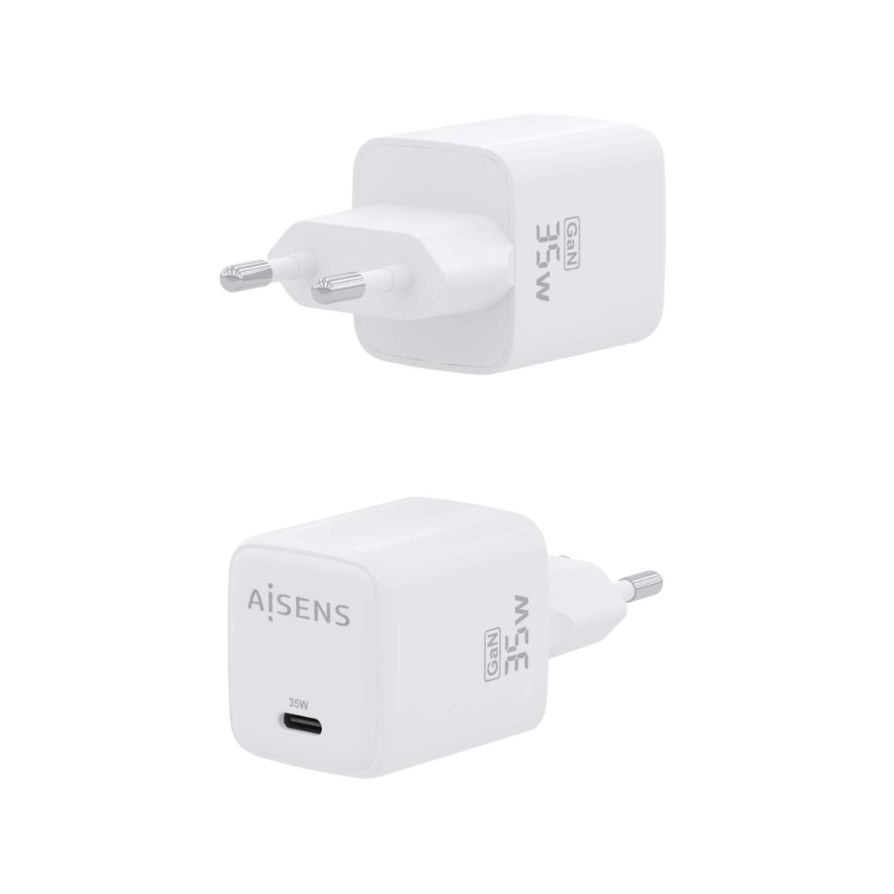 CARGADOR GaN 35W 1xUSB-C PD3.0 QC4.0 BLANCO AISENS ASCH-35W1P016-W