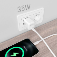 CARGADOR GaN 35W 1xUSB-C PD3.0 QC4.0 BLANCO AISENS ASCH-35W1P016-W