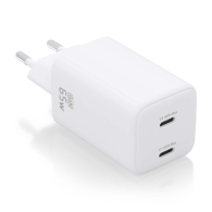 CARGADOR GAN 65W 2xUSB-C PD3.0 QC4.0 BLANCO AISENS ASCH-65W2P039-W