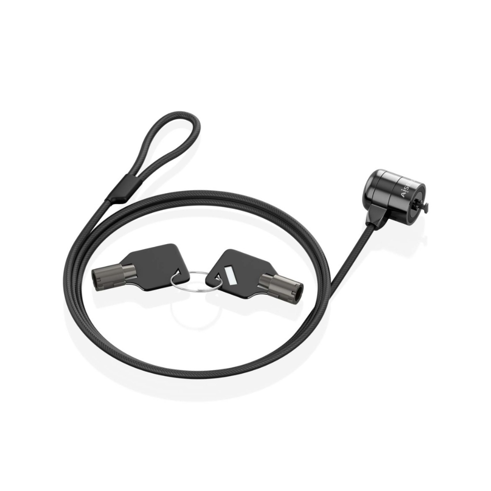 CABLE SEGURIDAD CERRADURA DE LLAVE PORTATIL 1.5M AISENS ASLK-D40K04-BK