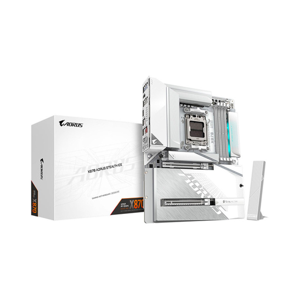 PB AMD SAM5 GIGABYTE X870 AORUSSTEALTH ICE 4DRR5 HDMIPCIE5 2SATA3 4M2 USB3.2 ATX
