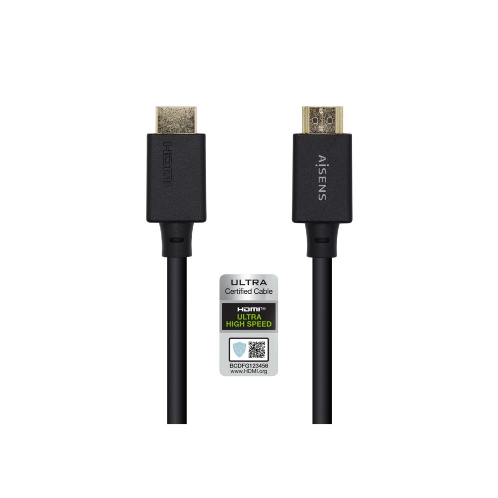 CABLE HDMI CERTIFICADO V2.1 8K 60HZ 48GBPS AM-AM NEGRO 1.5M AISENS A150-0422