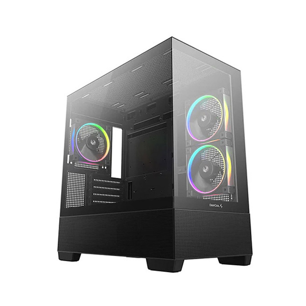 CAJA ATX SEMITORRE DEEPCOOL CG380 3F CRISTAL TEMP NEGRA R-CG380-BKAGM3-G