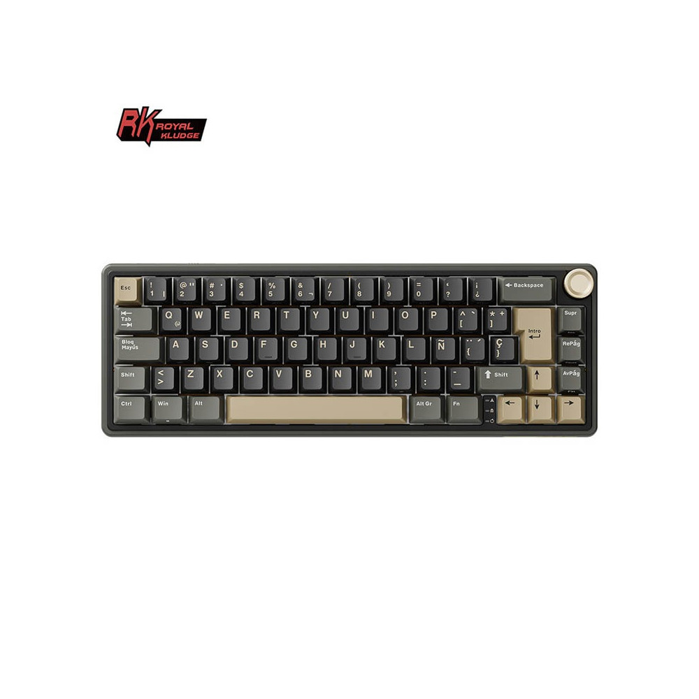 Teclado para Mac y Windows Royal Kludge RKR65 ISO-ES Hot-Swappable Switch Brown Phantom