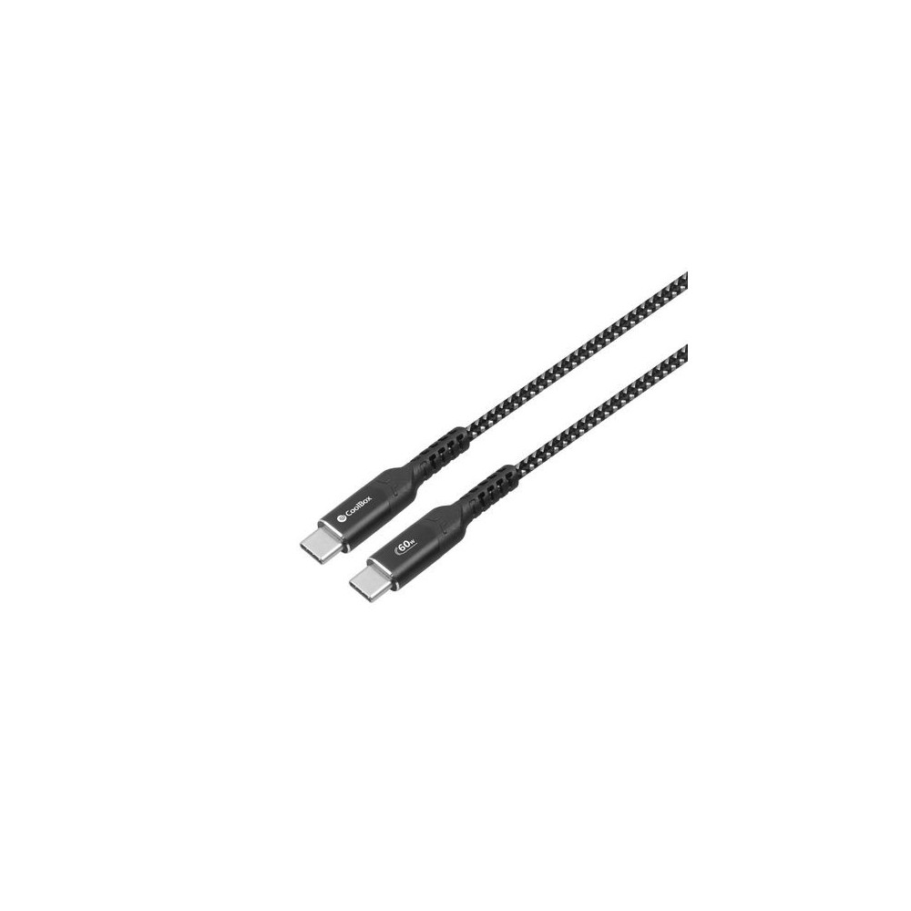 CABLE COOLBOX CARGA RAPIDA DE USB-C A USB C3.2 DE 1.2M 60W ALUMINIO TRENZADO