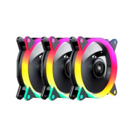 VENTILADOR CAJA ADICIONAL 12X12 UNYKA 3x120mm GAMING CANDY 30ARGB RING LED 51801